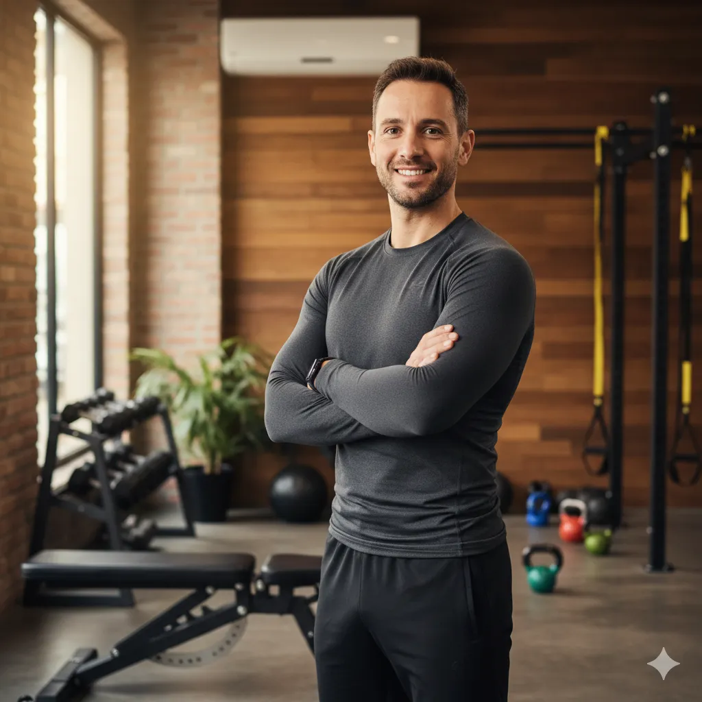 Filipe Duarte a treinar um cliente na FIT'S ACADEMIA